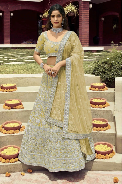 Yellow Colour Organza Zari Work Lehenga Choli LC1080135