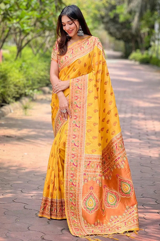 Yellow Colour Paithani Silk Traditional Saree SD1110918