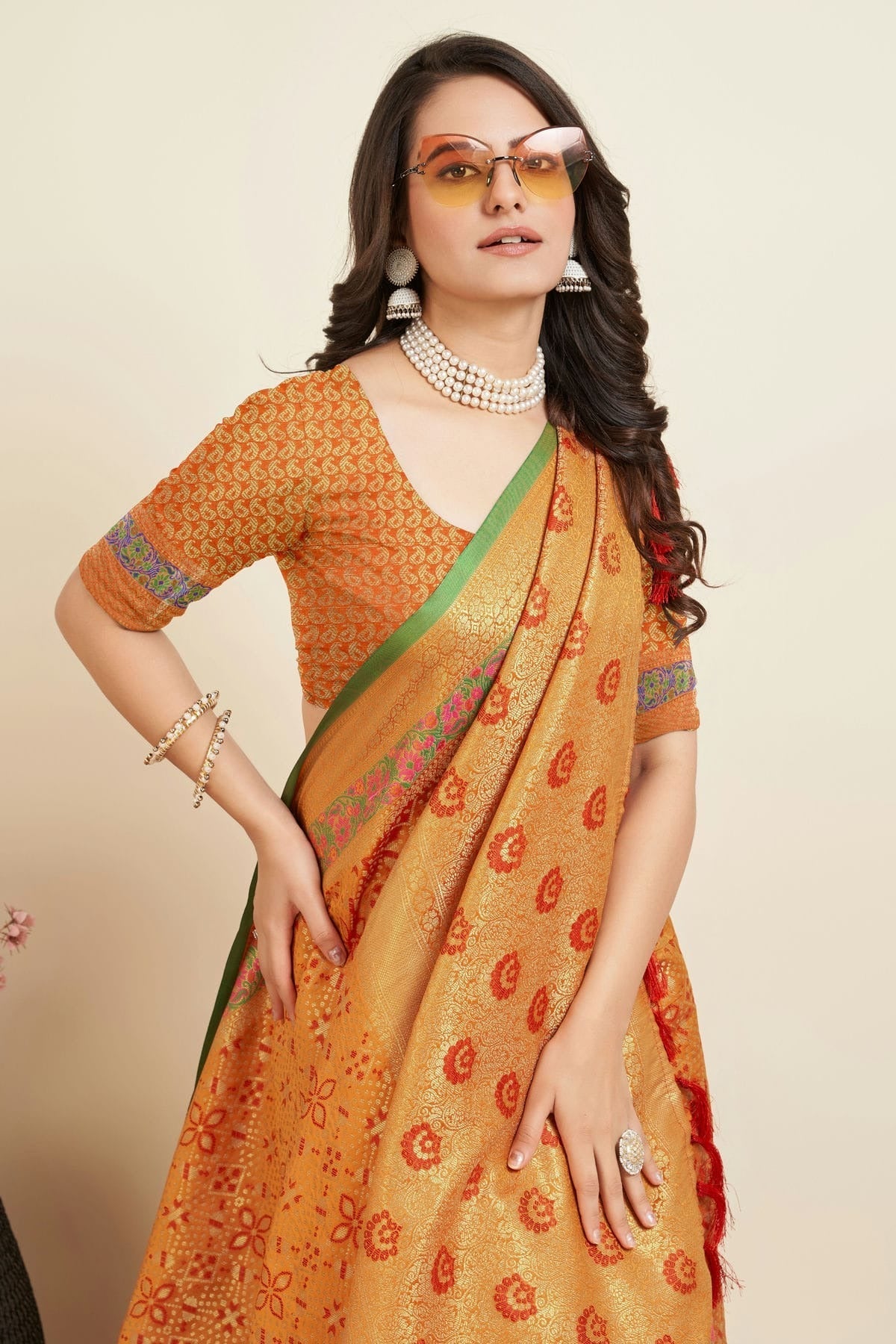 Yellow Colour Patola Silk Saree SD1110054 A
