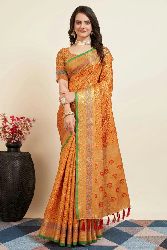 Yellow Colour Patola Silk Saree SD1110054