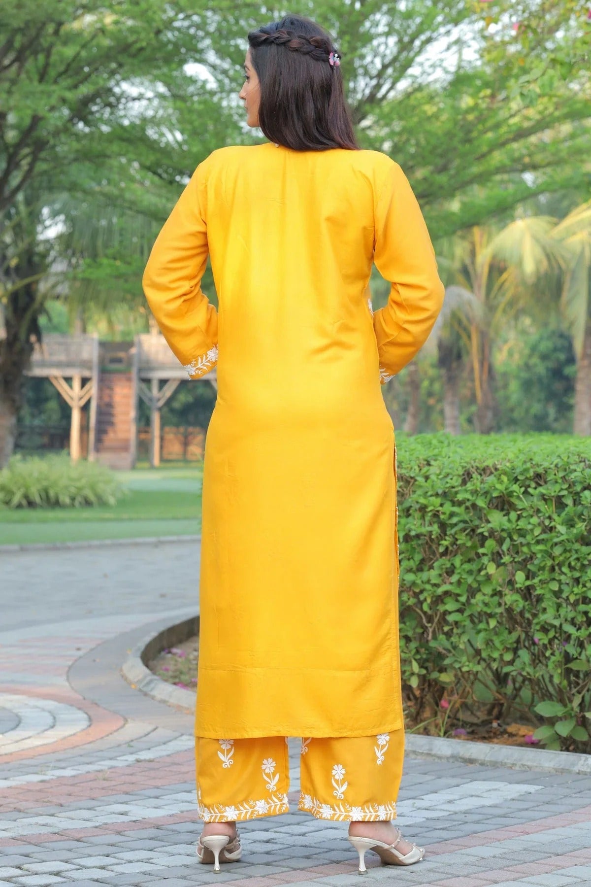 Yellow Colour Rayon Kurta And Pant Set KR1111302 A