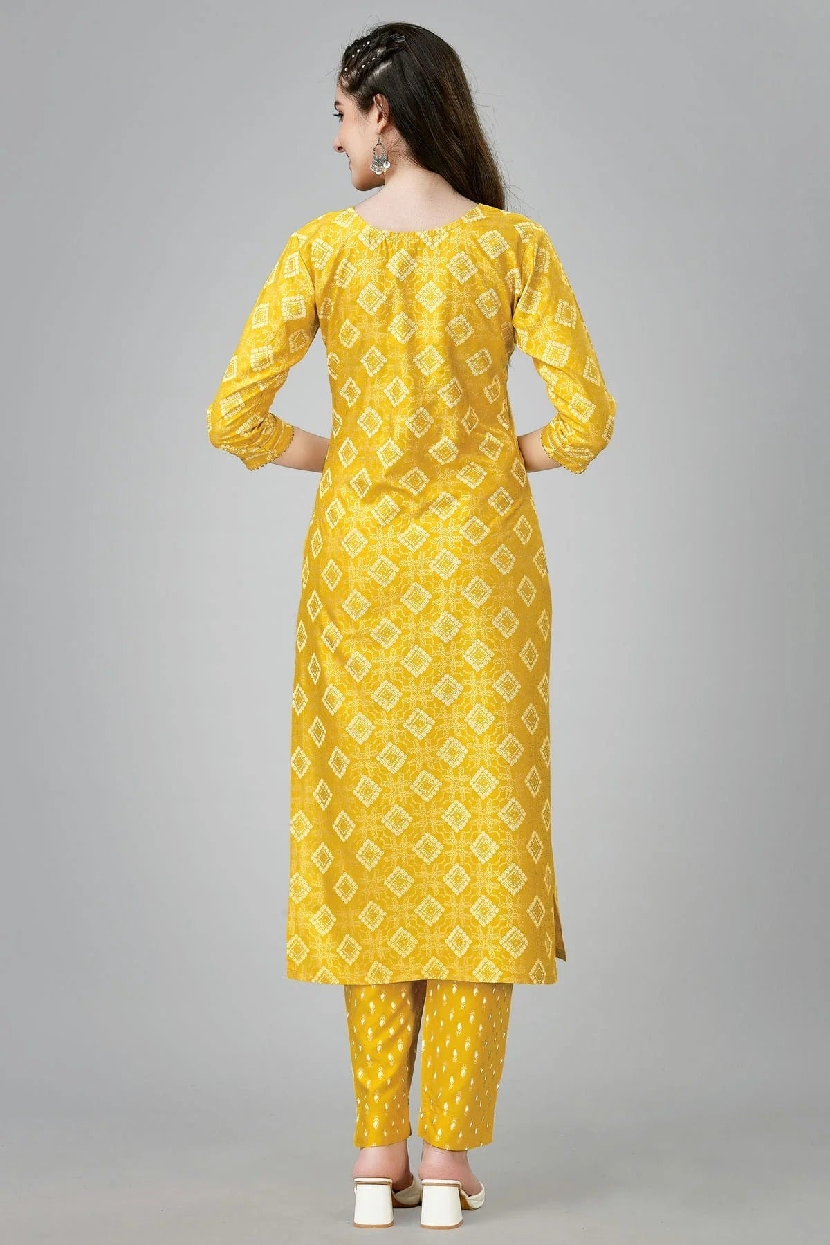 Yellow Colour Rayon Kurta And Pant Set KR1111318 A