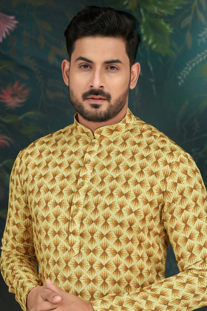 Yellow Colour Rayon Kurta Pajama KP1040491 A