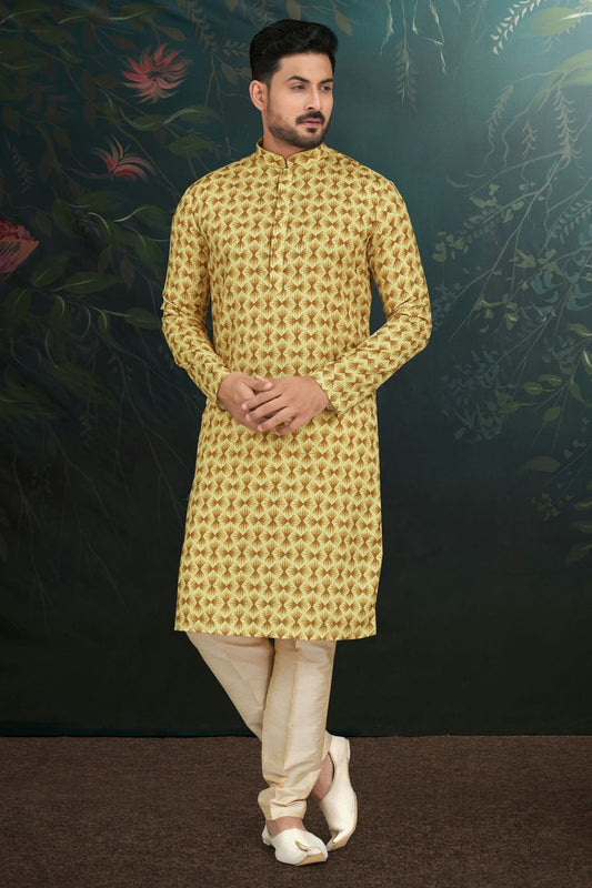 Yellow Colour Rayon Kurta Pajama KP1040491