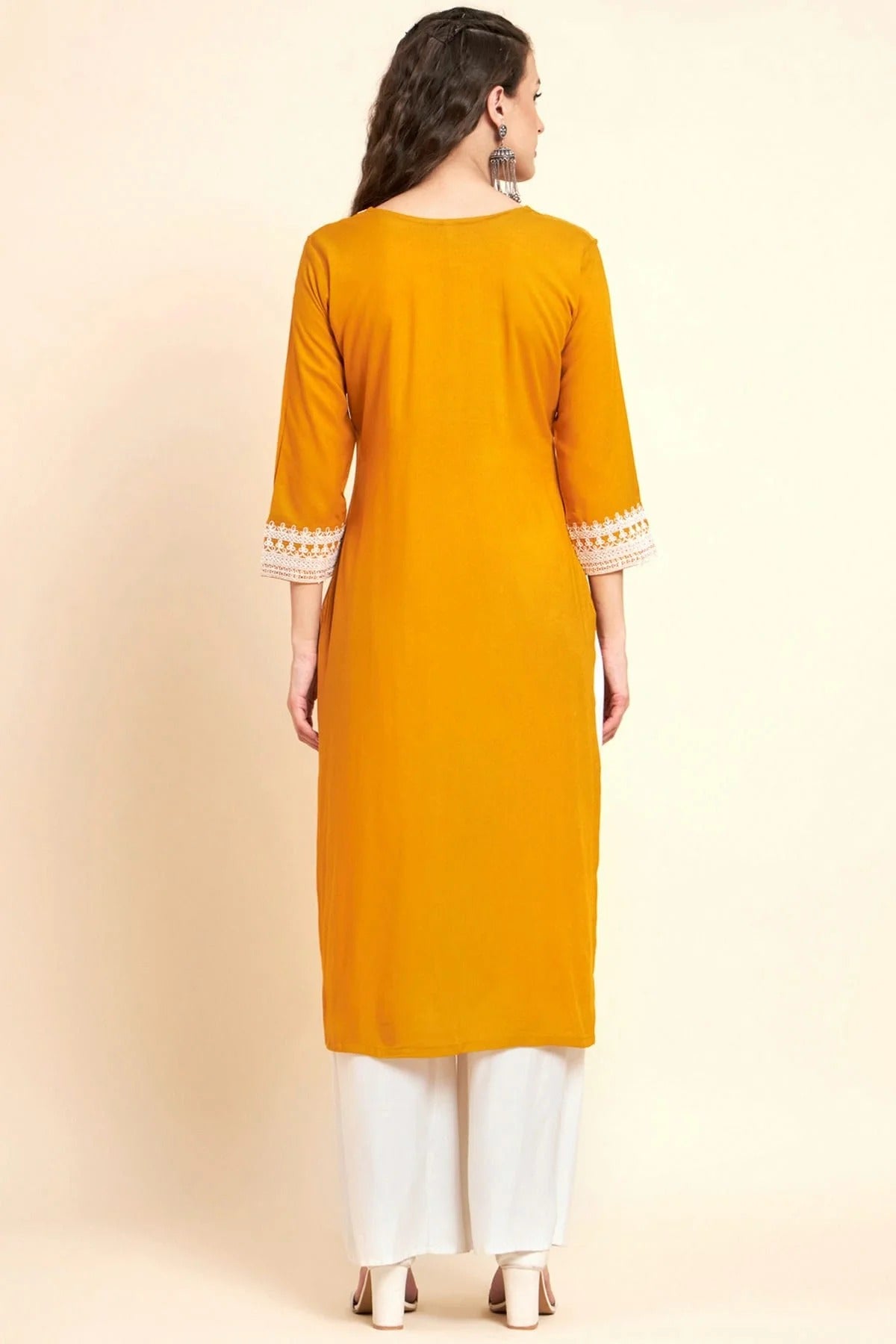 Yellow Colour Rayon Kurti KR1111071 A