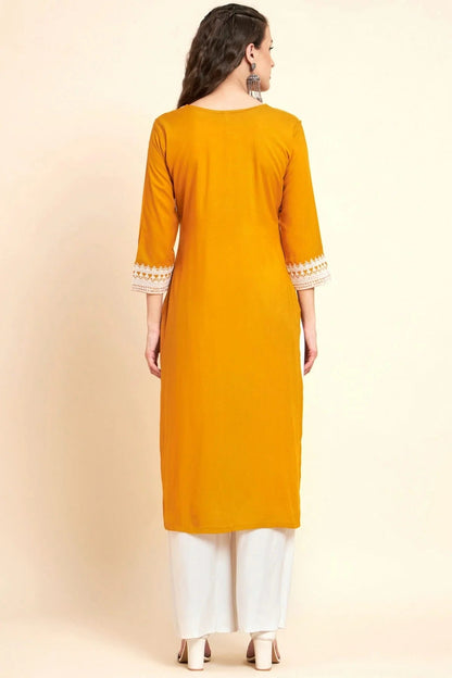 Yellow Colour Rayon Kurti KR1111071 A