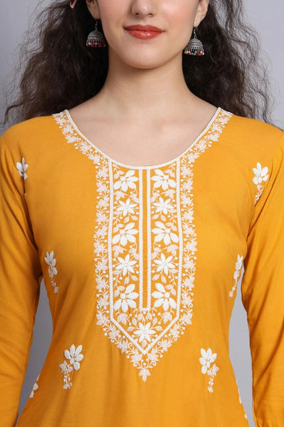 Yellow Colour Rayon Kurti KR1111073 A