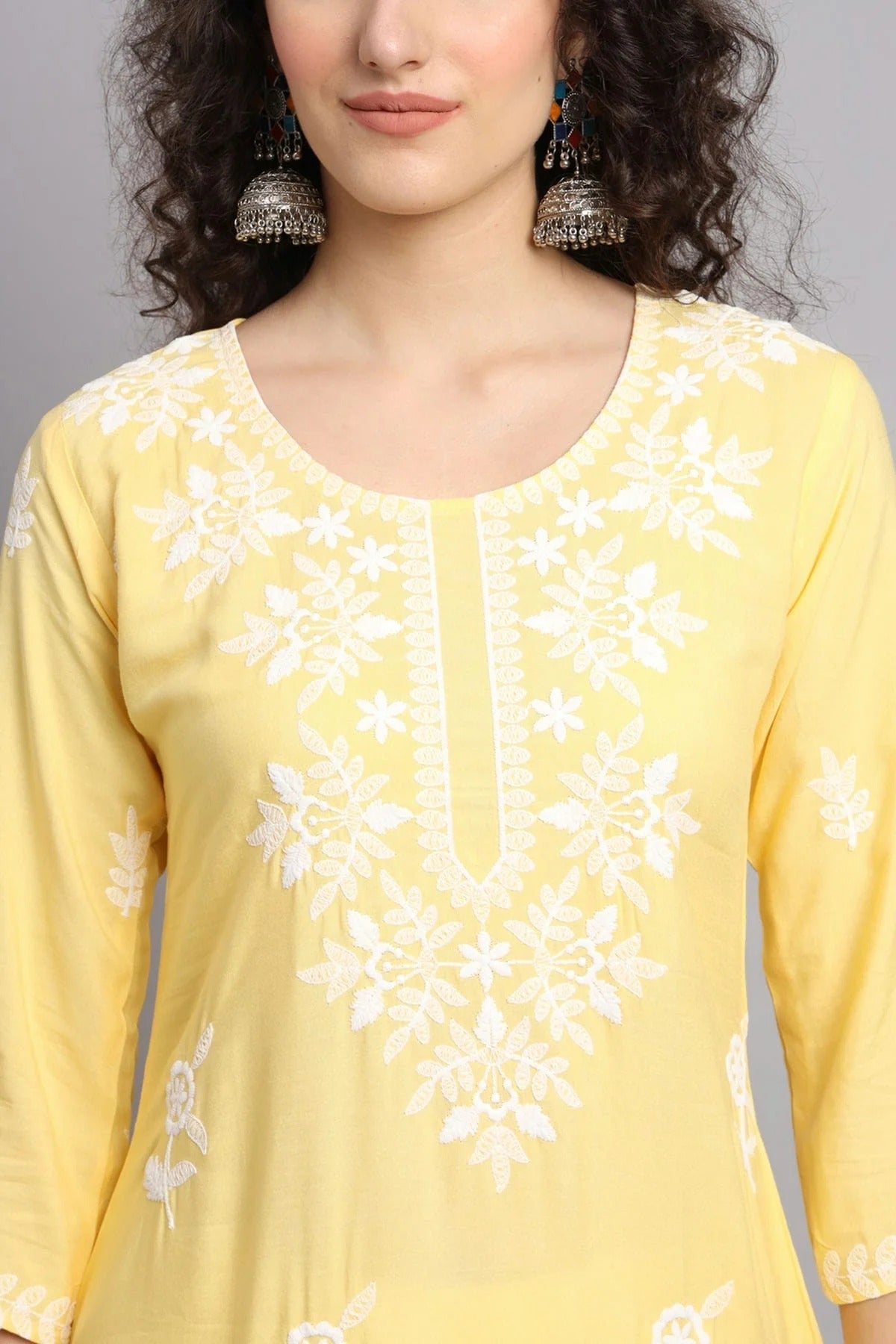 Yellow Colour Rayon Kurti KR1111089 A