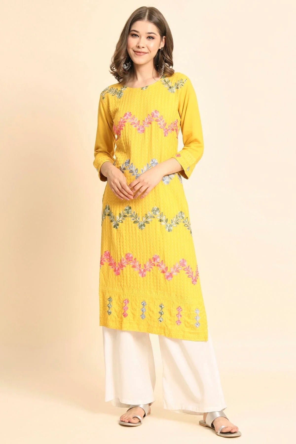Yellow Colour Rayon Kurti KR1111109