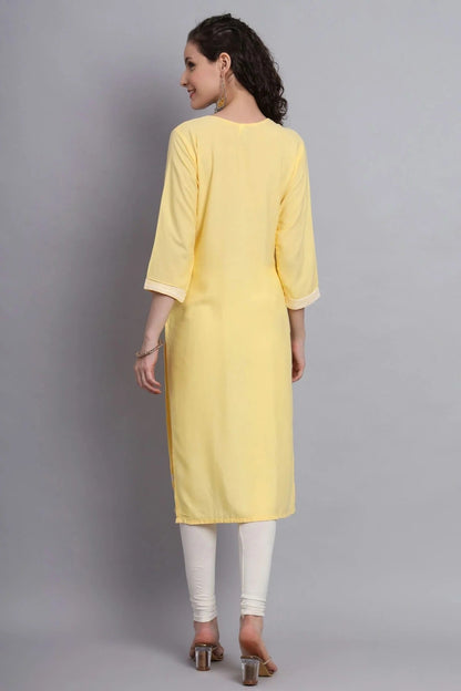 Yellow Colour Rayon Kurti KR1111152 A