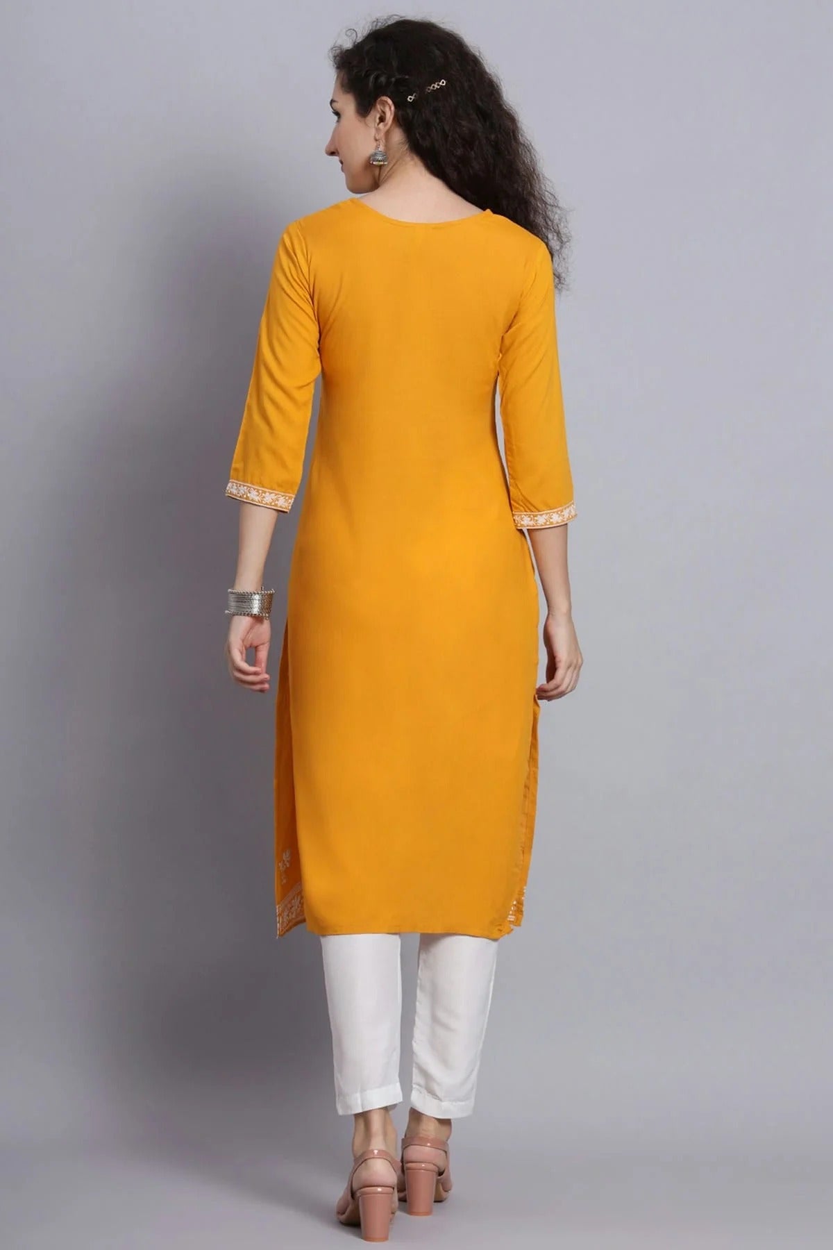 Yellow Colour Rayon Kurti KR1111215 A