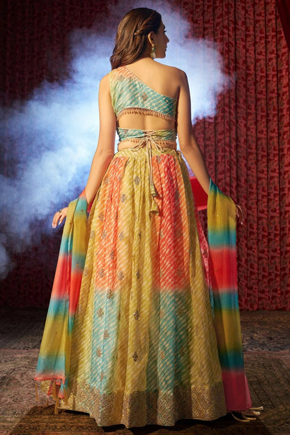 Yellow Colour Semi Stitched Organza Lehenga Choli LC1080893 A