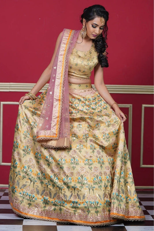 Yellow Colour Silk Embroidery Lehenga Choli LC1080567