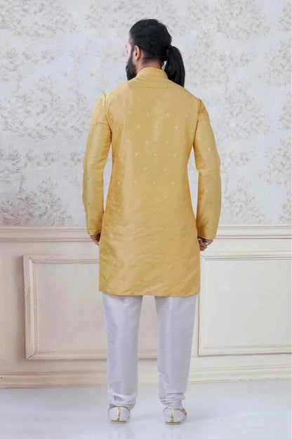 Yellow Colour Silk Festival Wear Kurta Pajama KP1130048 A