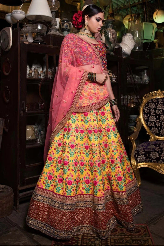 Yellow Colour Silk Lehenga Choli LC1010021