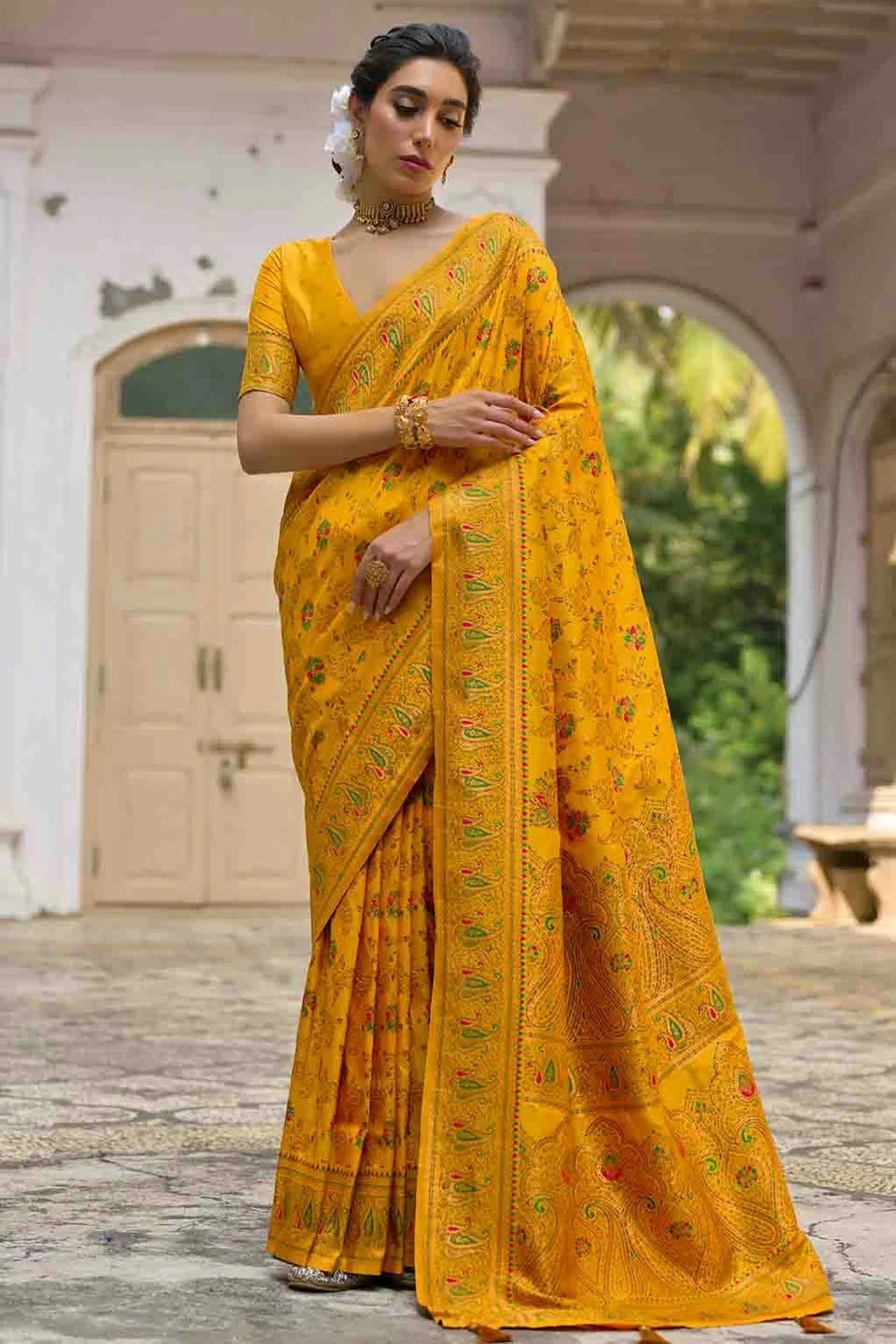 Yellow Colour Silk Traditional Saree SD1260052 A
