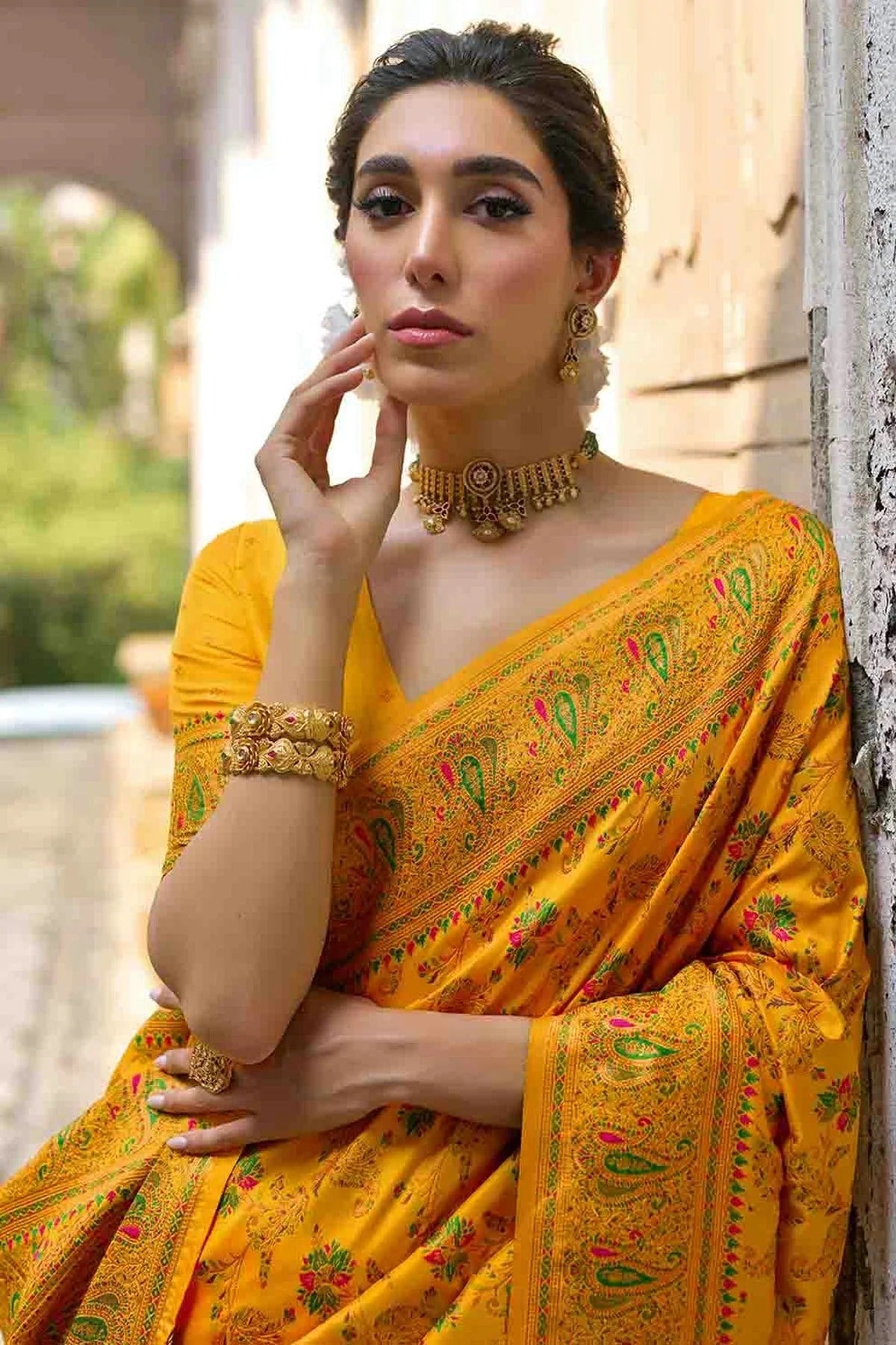 Yellow Colour Silk Traditional Saree SD1260052 B