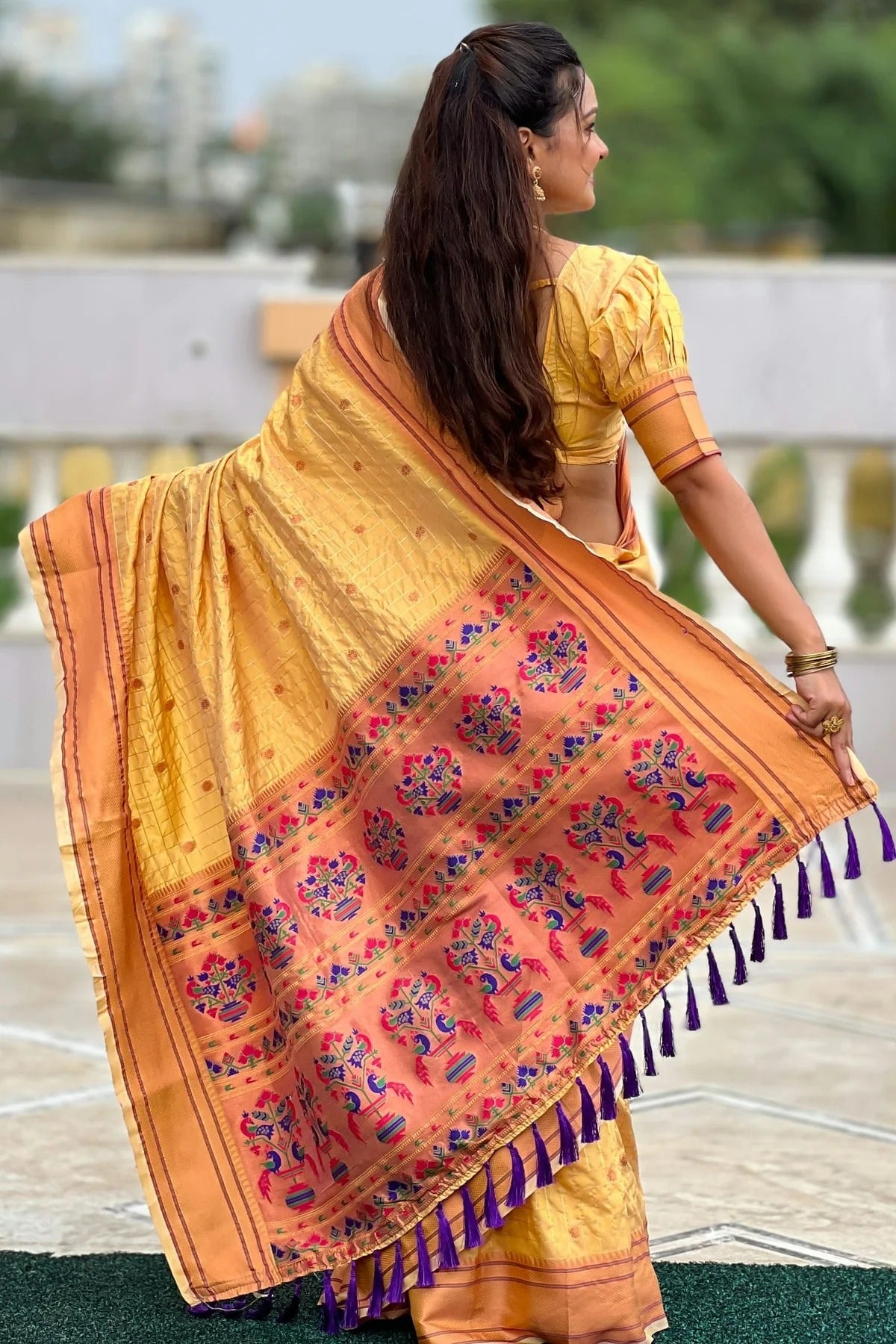 Yellow Colour Silk Woven Work Saree SD1290040 A