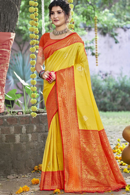 Yellow Colour Silk Woven Work Traditional Saree SD1102809