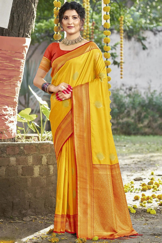 Yellow Colour Silk Woven Work Traditional Saree SD1102830