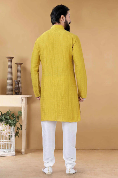 Yellow Colour Soft Cotton Kurta Pajama KP1130101 A