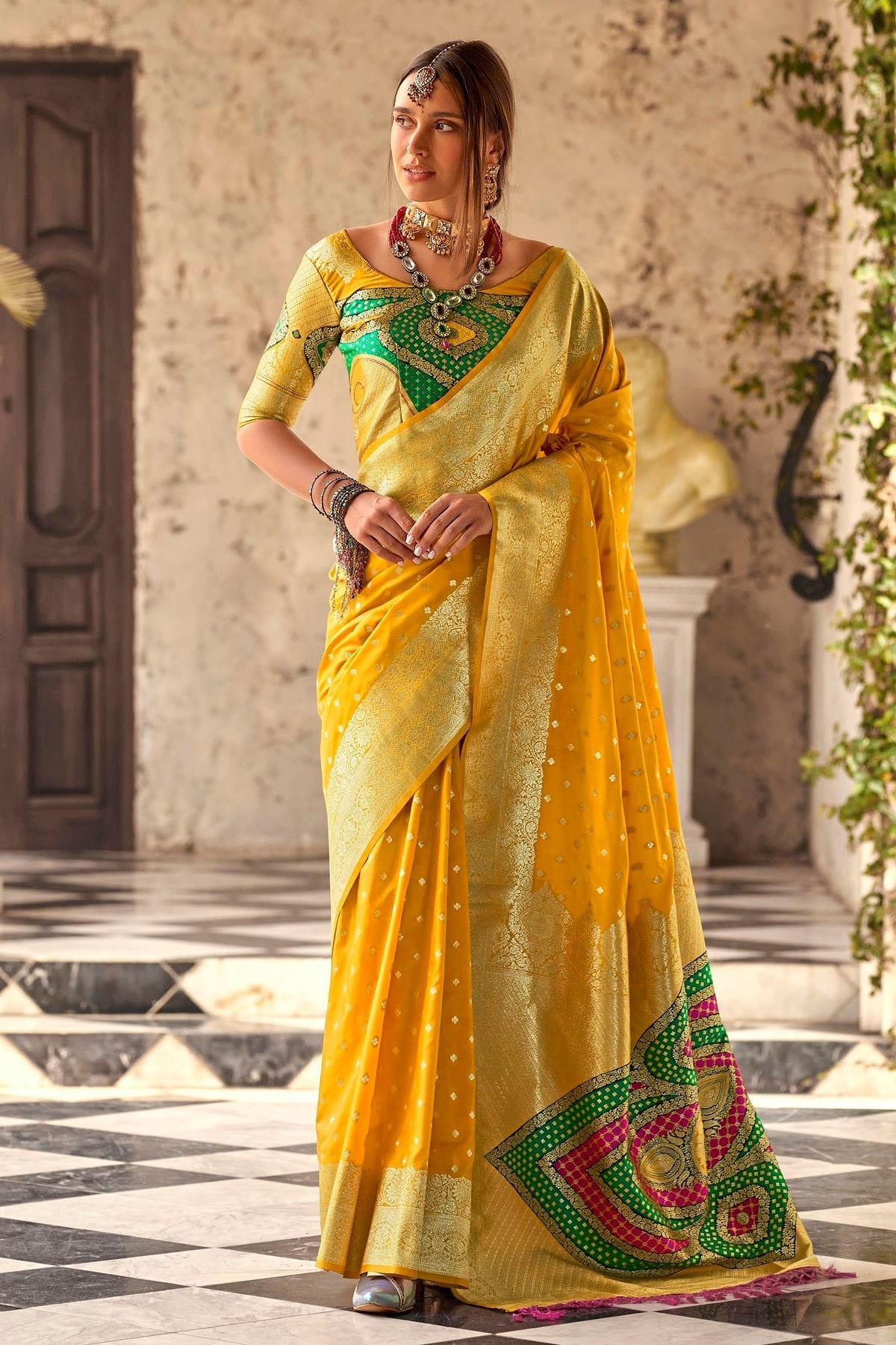Yellow Colour Soft Silk Traditional Saree SD1290157