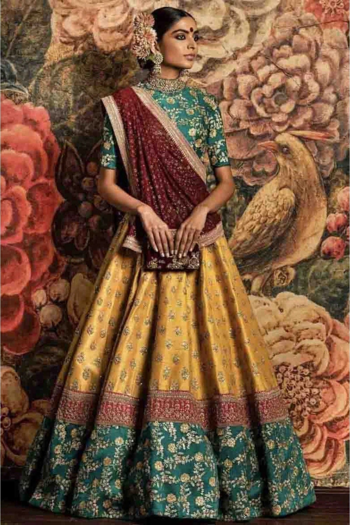 Yellow Colour Taffeta Silk and Banarasi Silk Lehenga Choli LC1010001