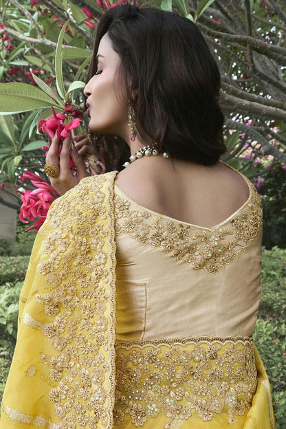 Yellow Colour Tissue Silk Designer Saree SD1110962 A