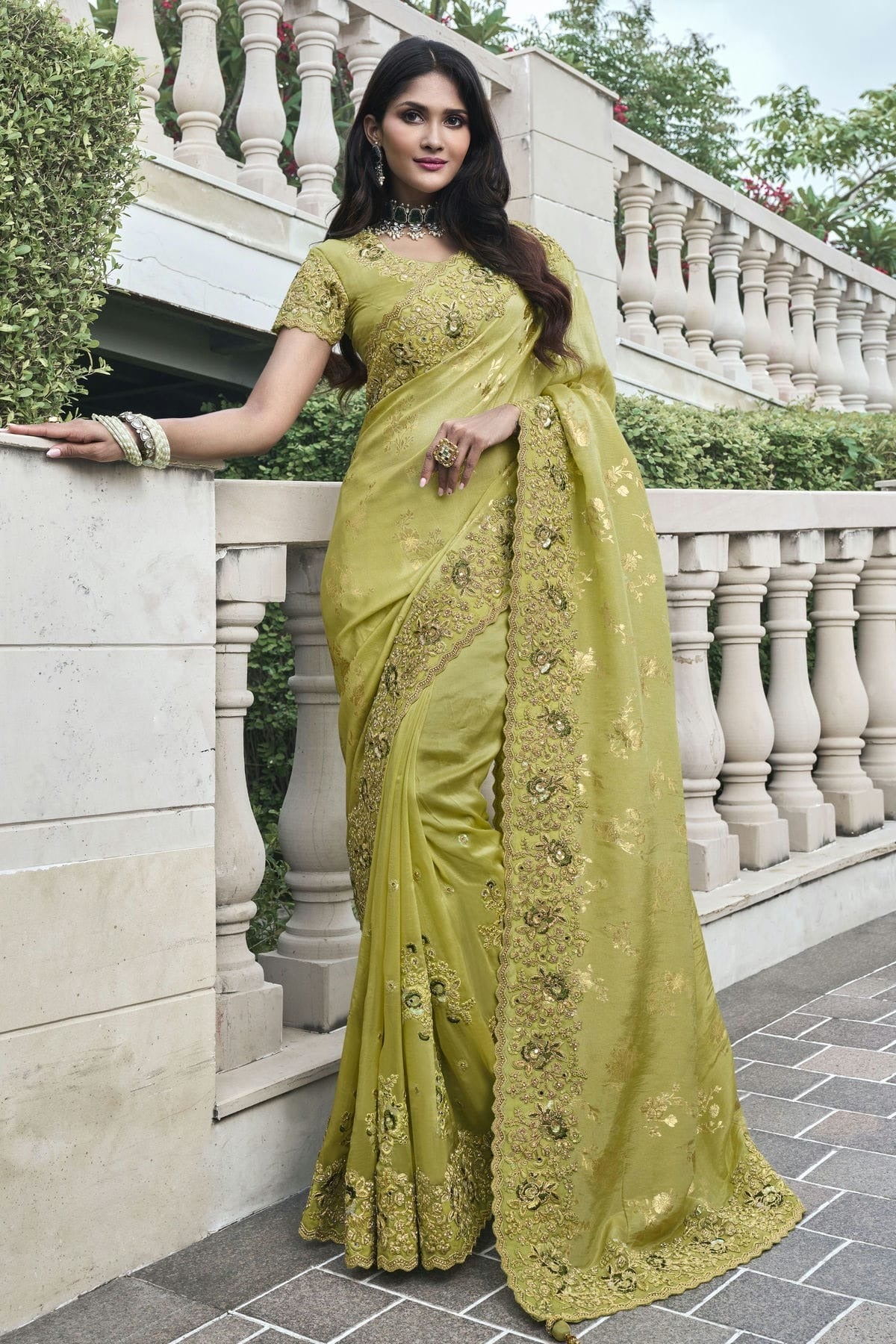 Yellow Colour Tissue Silk Designer Saree SD1110967