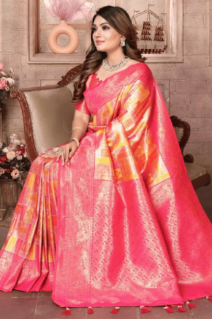 Yellow Colour Woven Work Banarasi Chaturi Silk Traditional Saree SD1250277 A
