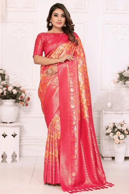 Yellow Colour Woven Work Banarasi Silk Traditional Saree SD1250244