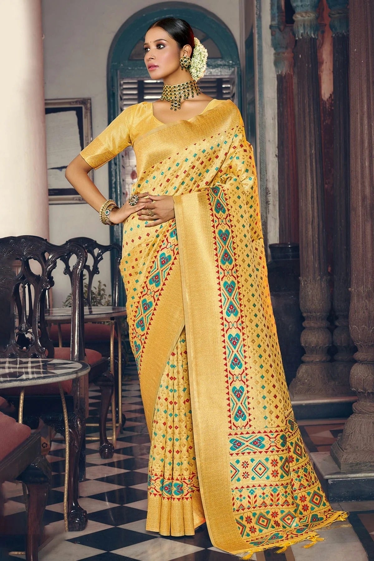 Yellow Colour Woven Work Patola Silk Saree SD1101518