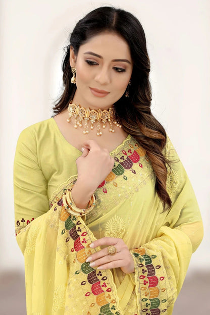 Yellow_Colour_Georgette_Saree SD1090929 A