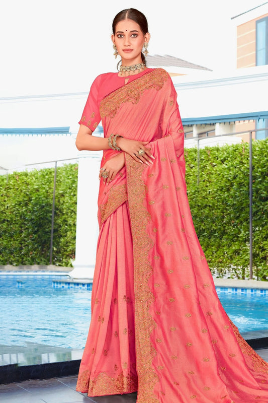 pink colour vichitra silk saree sd1090828