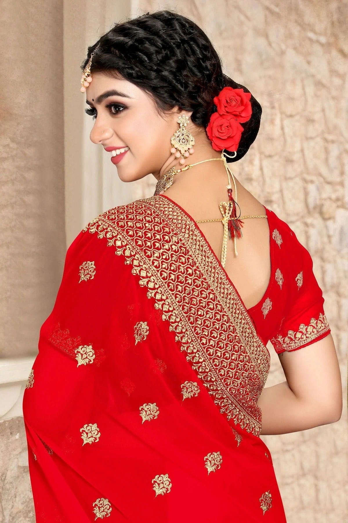 red colour georgette saree sd1090790 A