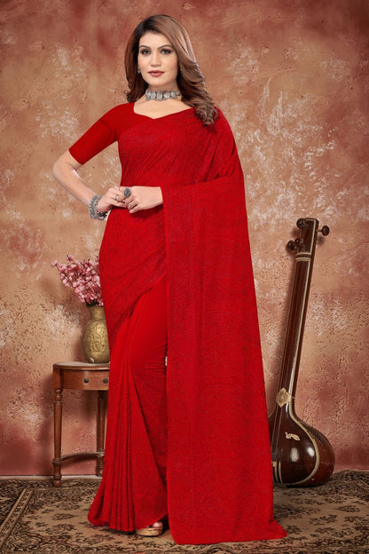 red colour georgette saree sd1090972