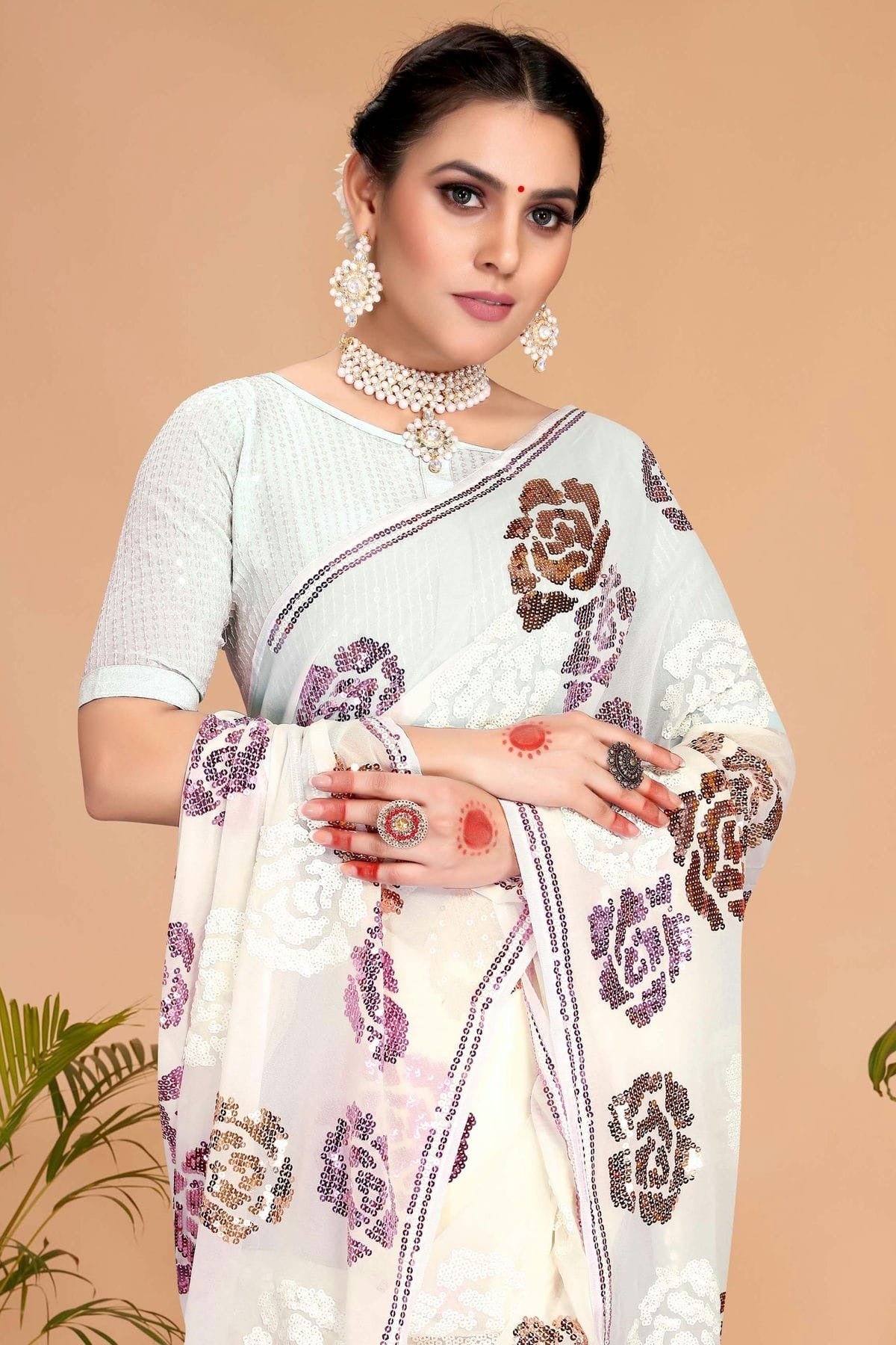 white colour georgette saree sd1090733 A