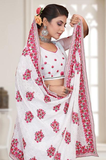 white colour georgette saree sd1090775 A