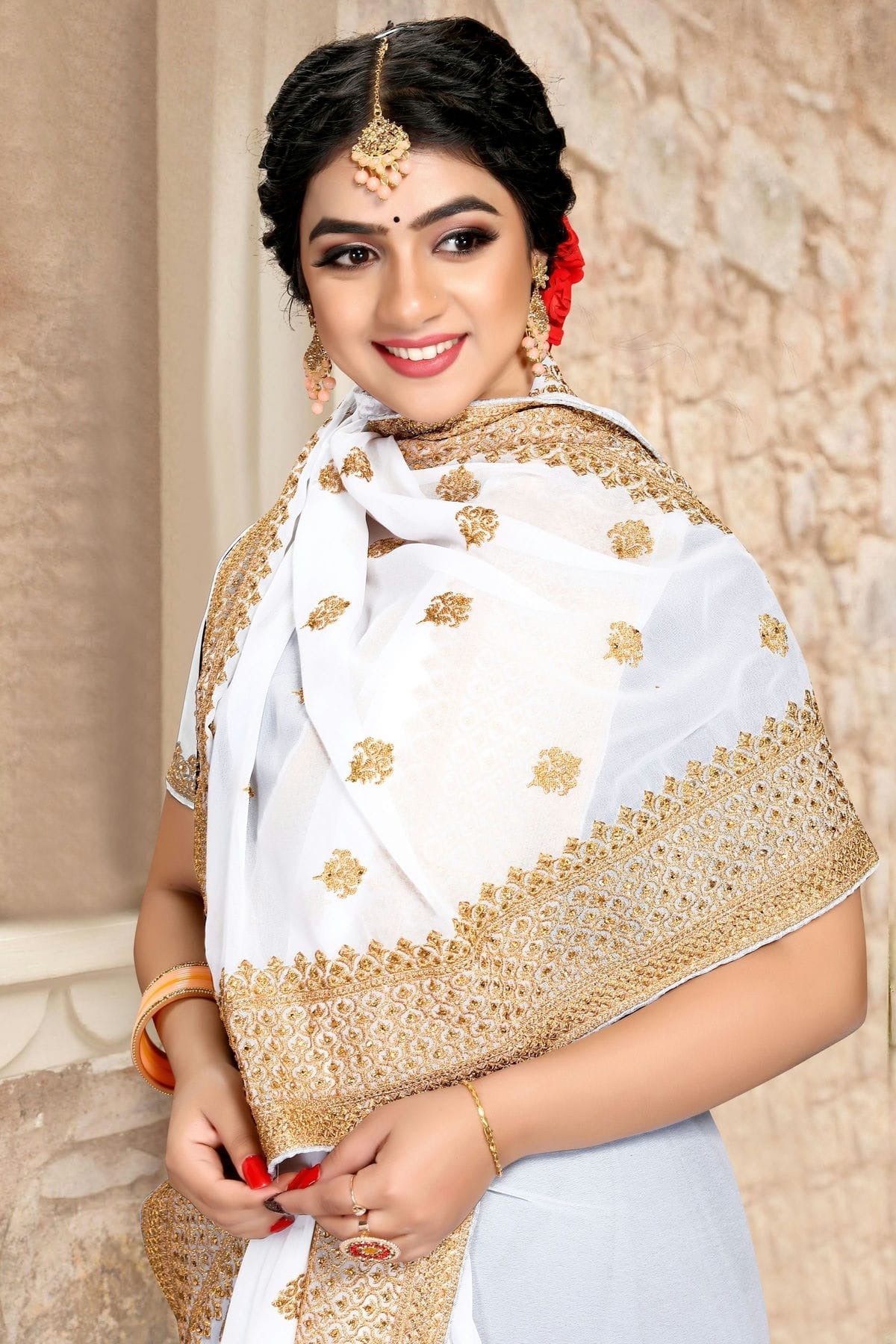 white colour georgette saree sd1090789 A