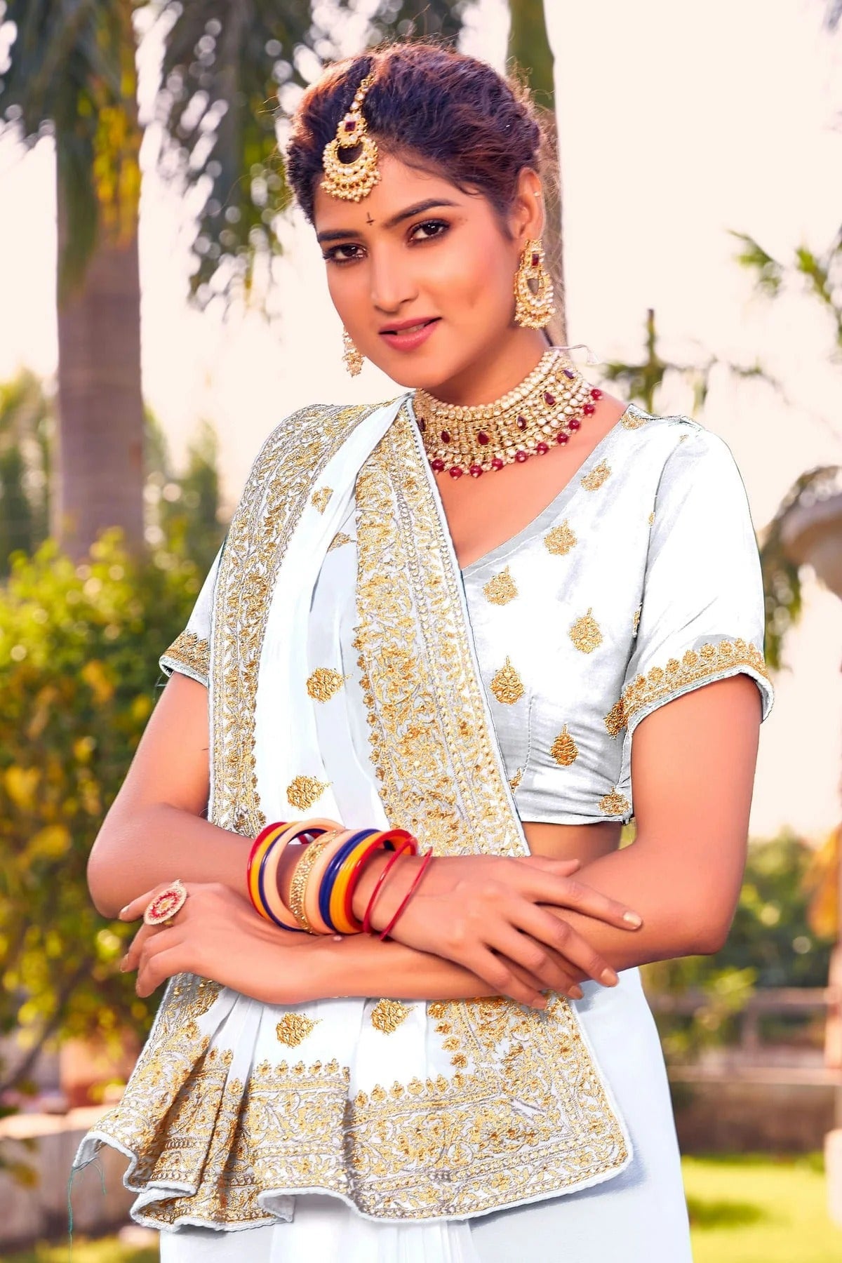 white colour georgette saree sd1090805 A