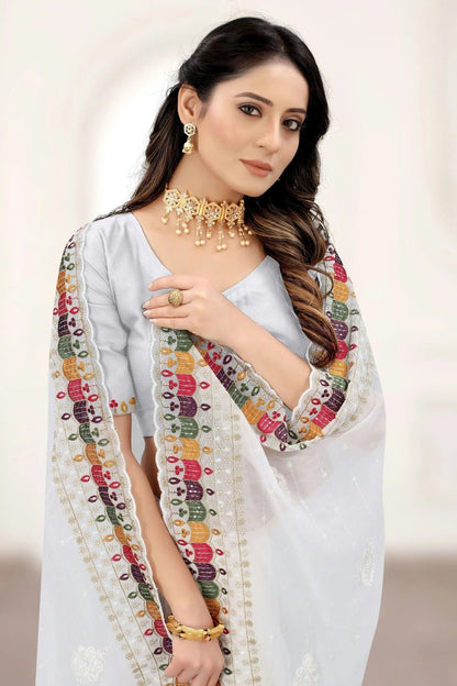 white colour georgette saree sd1090928 A
