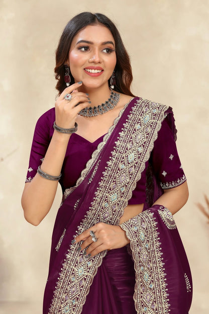 wine colour crepe silk saree sd1091004 A