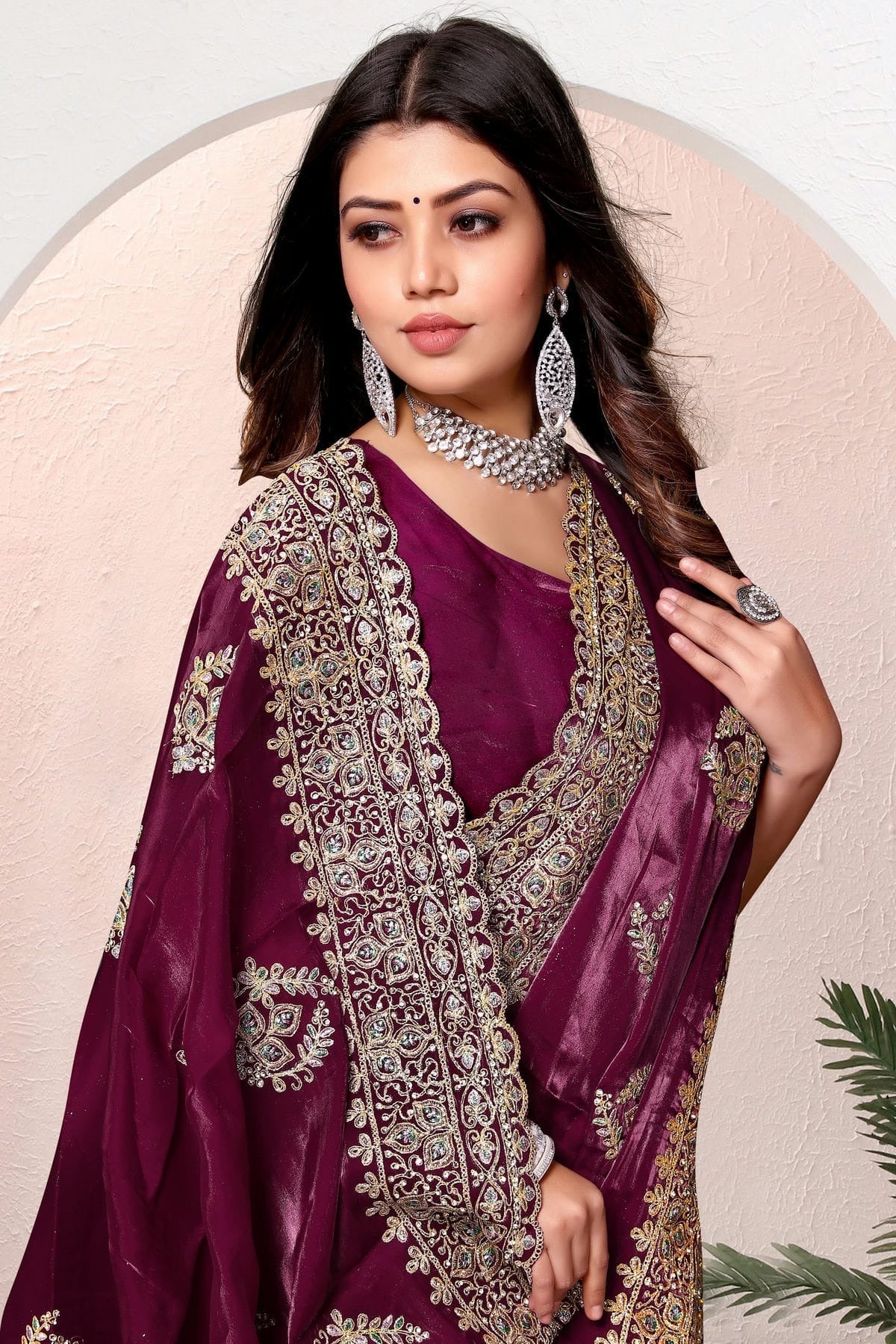 wine colour crepe silk saree sd1091013 A