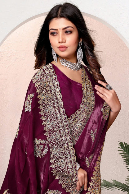 wine colour crepe silk saree sd1091013 A