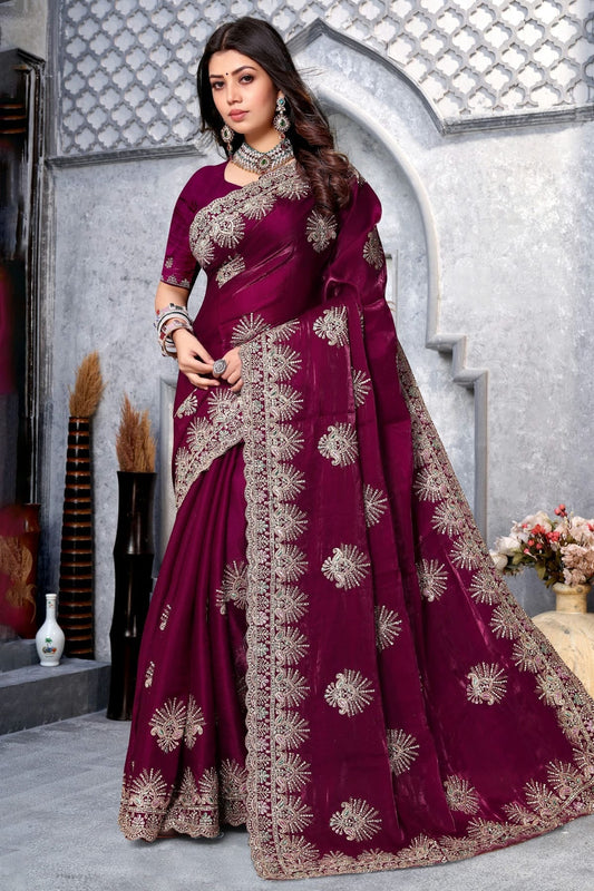 wine colour crepe silk saree sd1091017